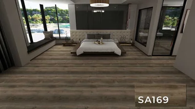 SA 69 SPC Vinyl Flooring with attached pad 100% water proof 21.63 SQ. FT Per box photo 2